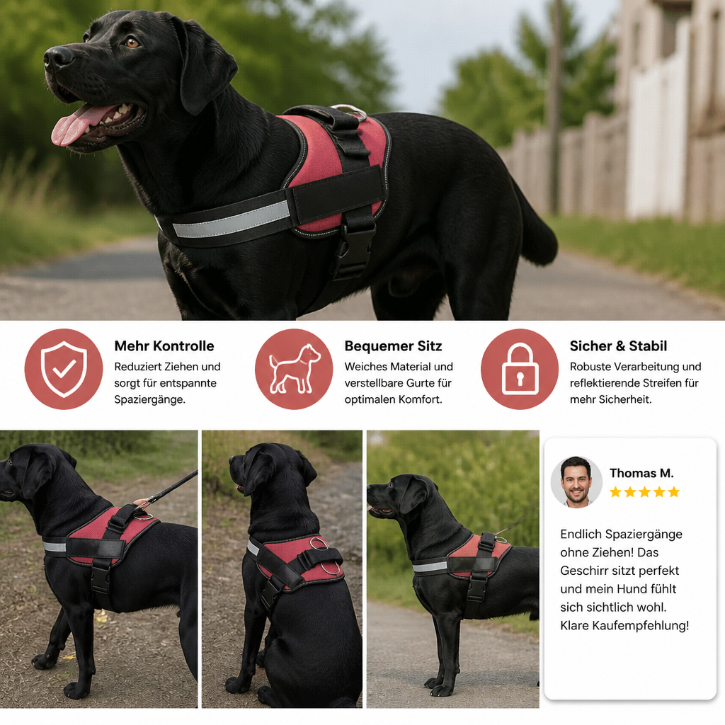 Personalisiertes Anti-Zug-Hundegeschirr für entspanntere Spaziergänge