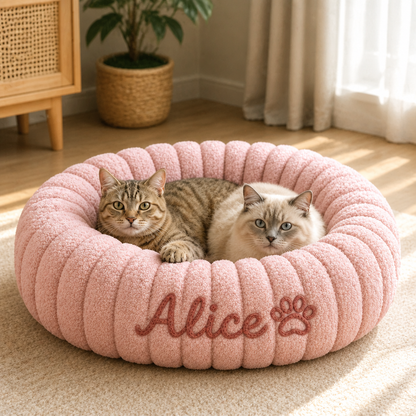 Personalisiertes Rundes flauschiges Katzenbett