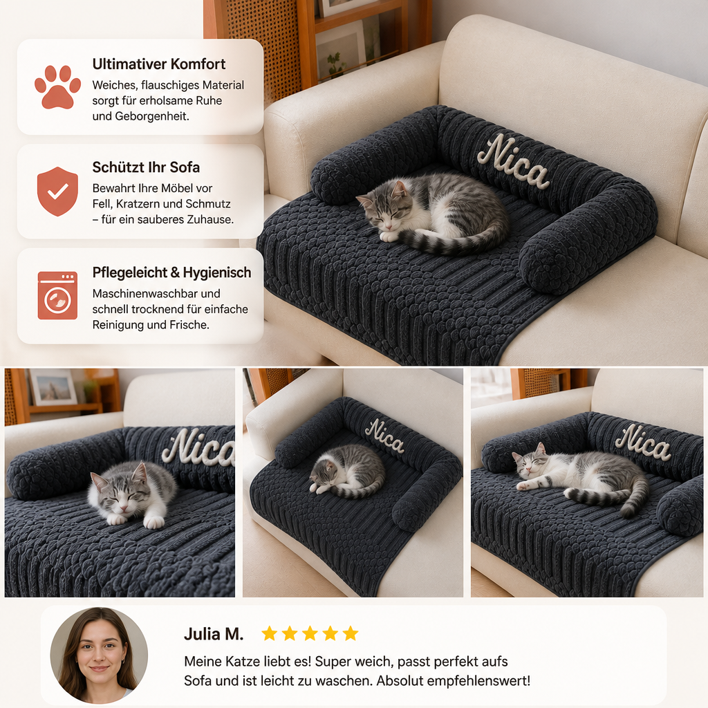 Personalisiertes Flauschiges Katzen-Sofabett & Schützender Sofabezug