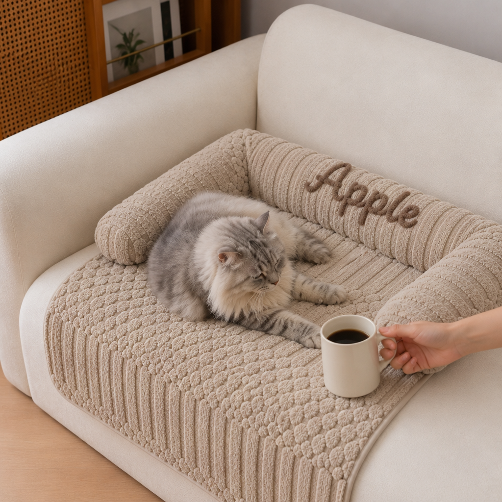 Personalisiertes Flauschiges Katzen-Sofabett & Schützender Sofabezug