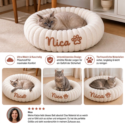 Personalisiertes Rundes flauschiges Katzenbett