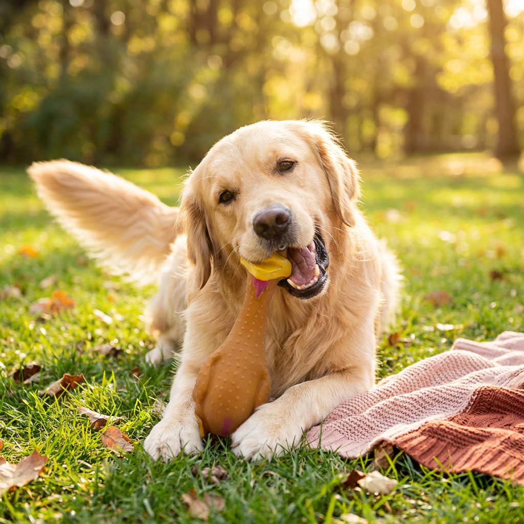 Robustes Hundekauspielzeug aus Naturlatex zur Zahnreinigung