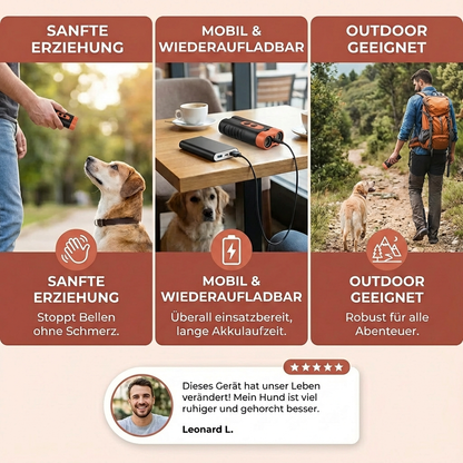 Anti-Bell-Ultraschallgerät für Hunde – Sanfte Trainingshilfe Mobil & Wiederaufladbar