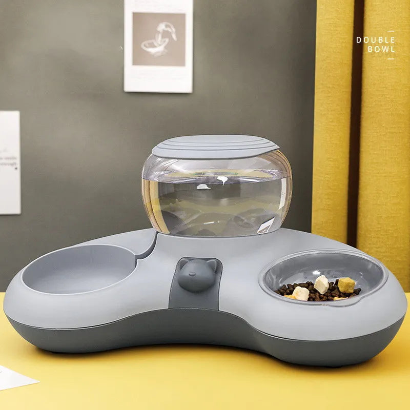 2-in-1 Futternapf für Haustiere mit Automatischem Wasserspender und Rutschfestem Design