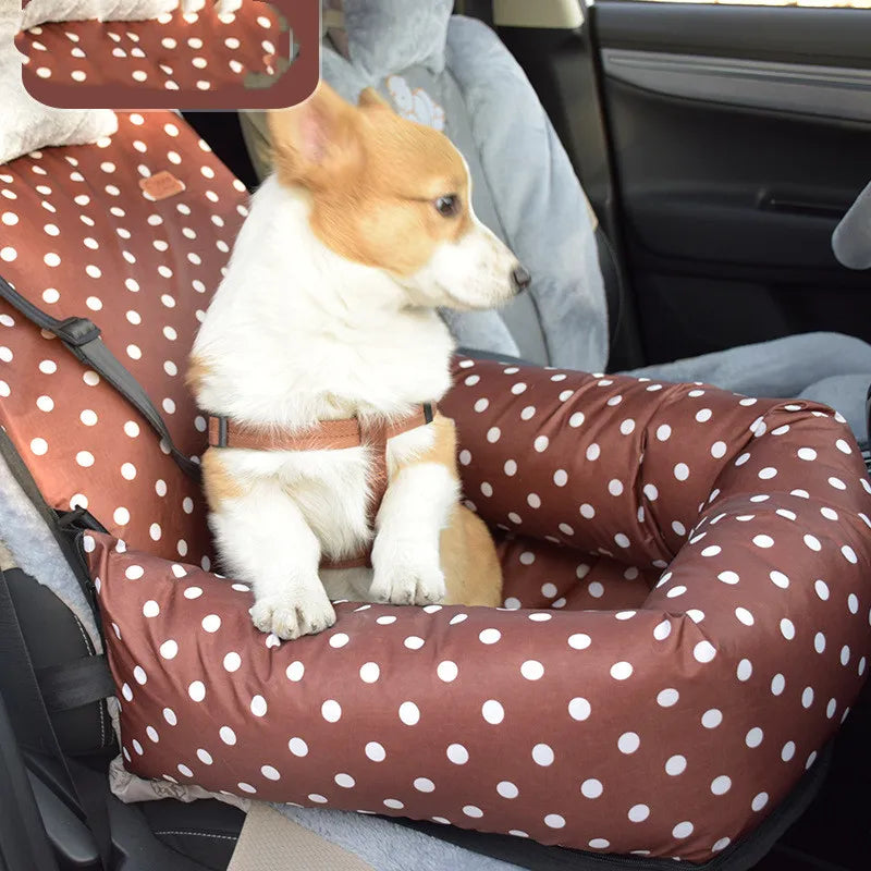 Hundesitz im Auto – Sicherheits-Sitz für Hunde mit Riemen und Weichem Polster