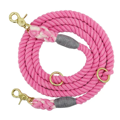 Bunte Hundeleine Aus Baumwollseil – Robuste Leine für Hunde in Spiralform mit Karabinerhaken