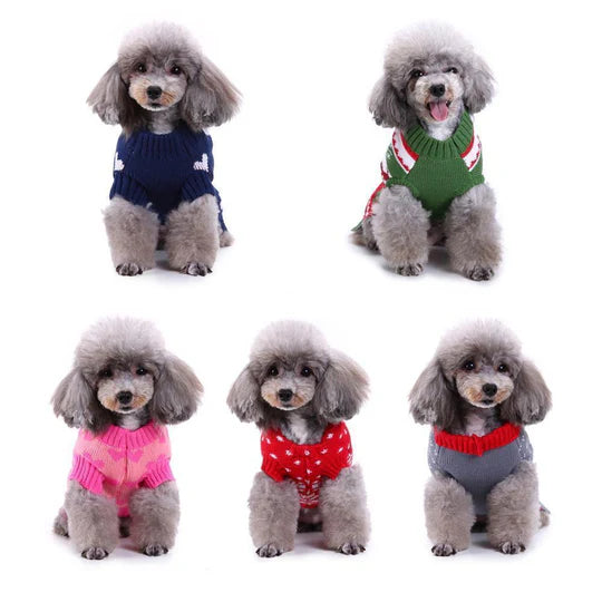 Weihnachtlicher Hundepullover Mit Schneeflocken