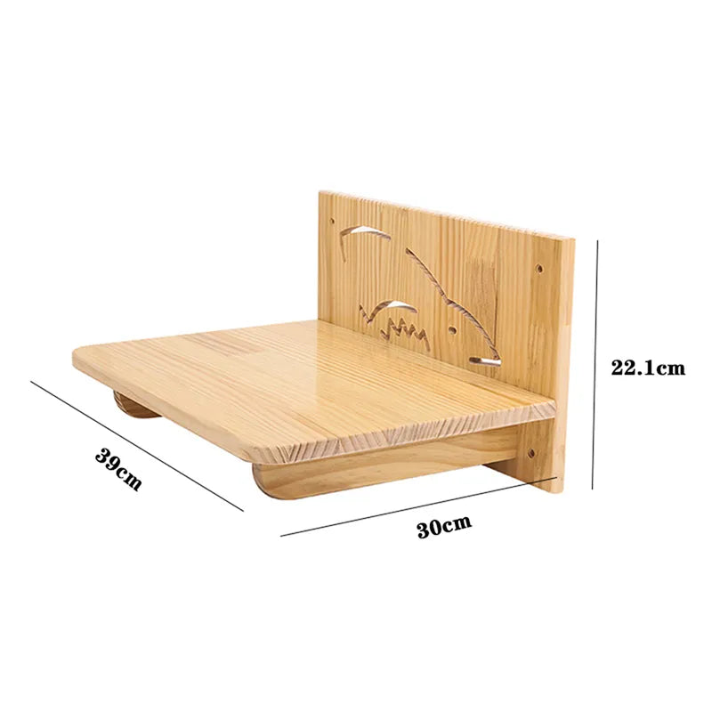 Wand-Kratzbrett für Katzen Aus Holz im Katzenkopf-Design – Gemütlicher Liegeplatz und Spielzeug