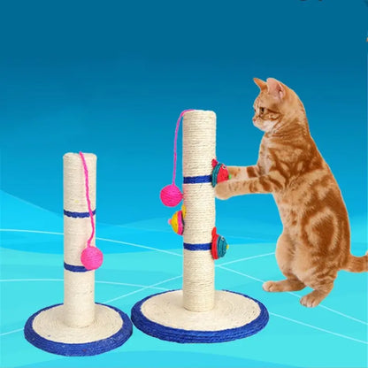 Katzenkratzsäule mit Buntem Spielzeug – Sisal-Kratzbaum mit Bällen und Tieren