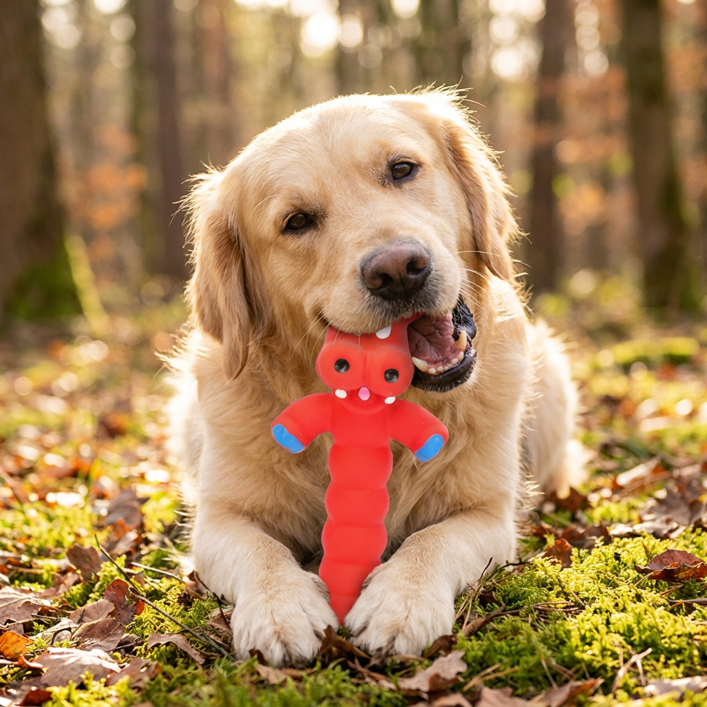 Robustes Hundekauspielzeug aus Naturlatex zur Zahnreinigung