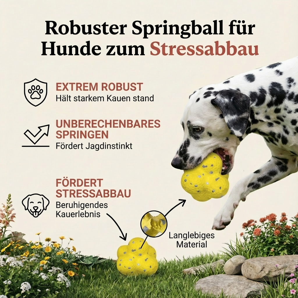 Robuster Springball für Hunde zum Stressabbau