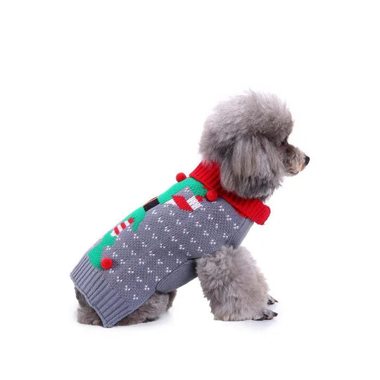 Weihnachtlicher Hundepullover Mit Schneeflocken