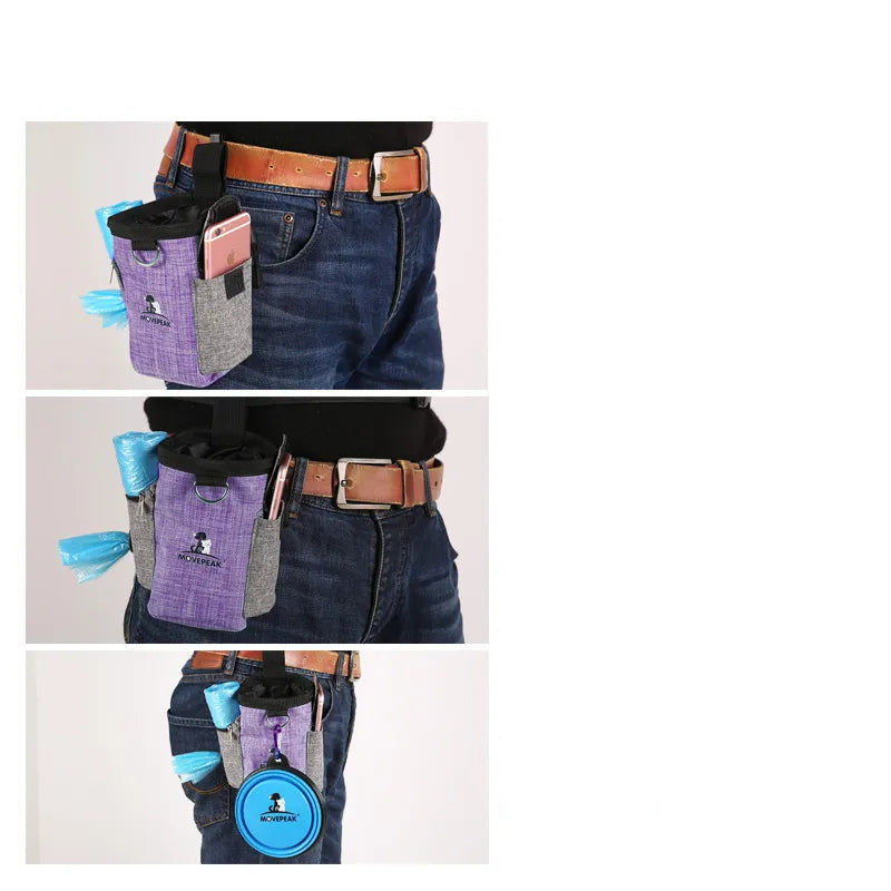 Hundetasche mit Faltbarem Napf – Tragbarer Beutel für Snacks und Zubehör