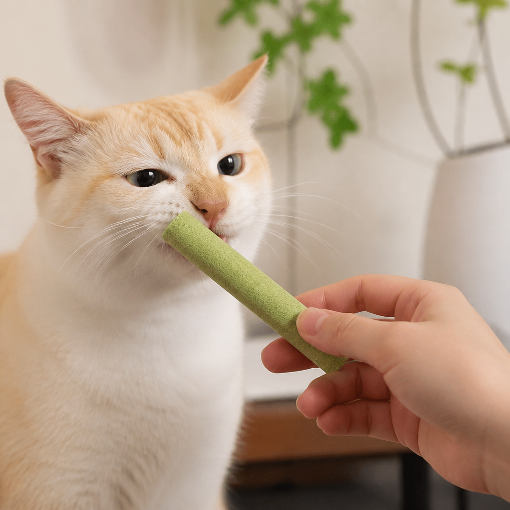 Katzengras Kaustangen zur Haarball Entfernung und Zahnpflege
