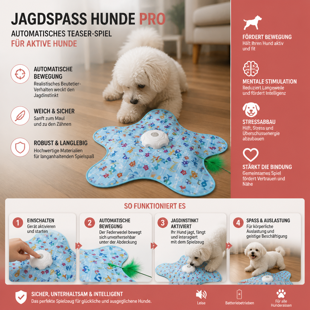 JagdSpaß Hunde Pro – Automatisches Teaser-Spiel für aktive Hunde
