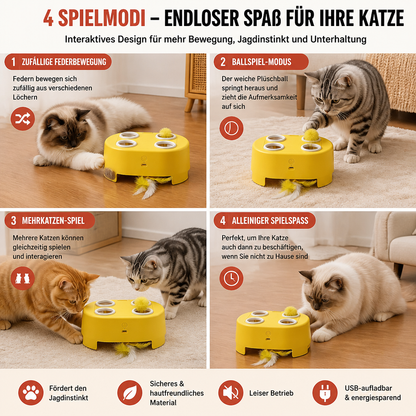 Automatisches Spielzeug mit flatternden Federn für Katzen