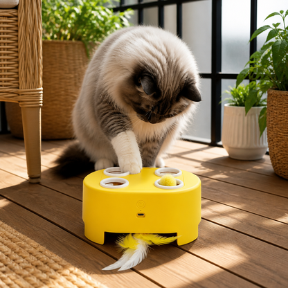 Automatisches Spielzeug mit flatternden Federn für Katzen