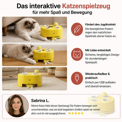 Automatisches Spielzeug mit flatternden Federn für Katzen