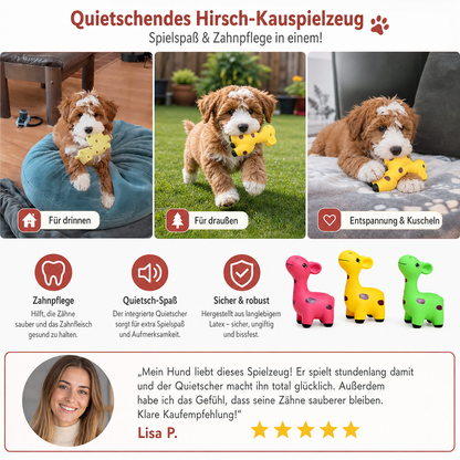 Quietschendes Latex-Kauspielzeug im Hirsch-Design für Hunde