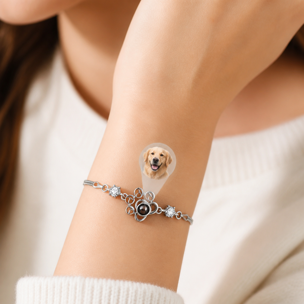 Personalisiertes Pfoten-Foto-Projektions-Andenkenarmband