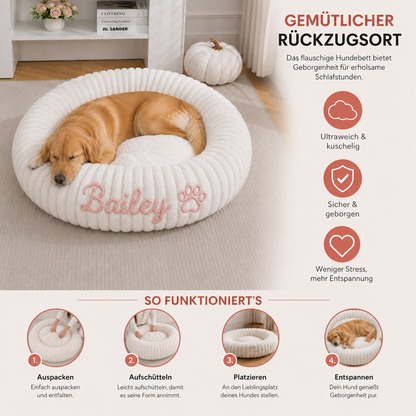 Personalisiertes Rundes Flauschiges Hundebett