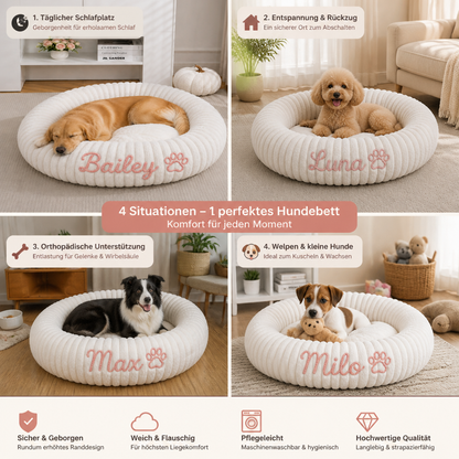 Personalisiertes Rundes Flauschiges Hundebett
