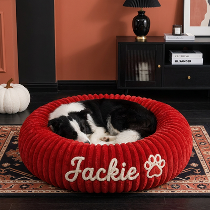Personalisiertes Rundes Flauschiges Hundebett