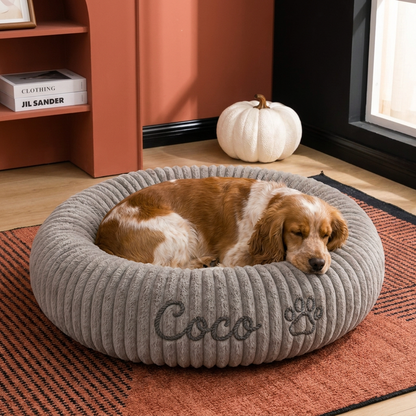Personalisiertes Rundes Flauschiges Hundebett