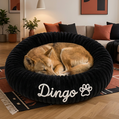Personalisiertes Rundes Flauschiges Hundebett