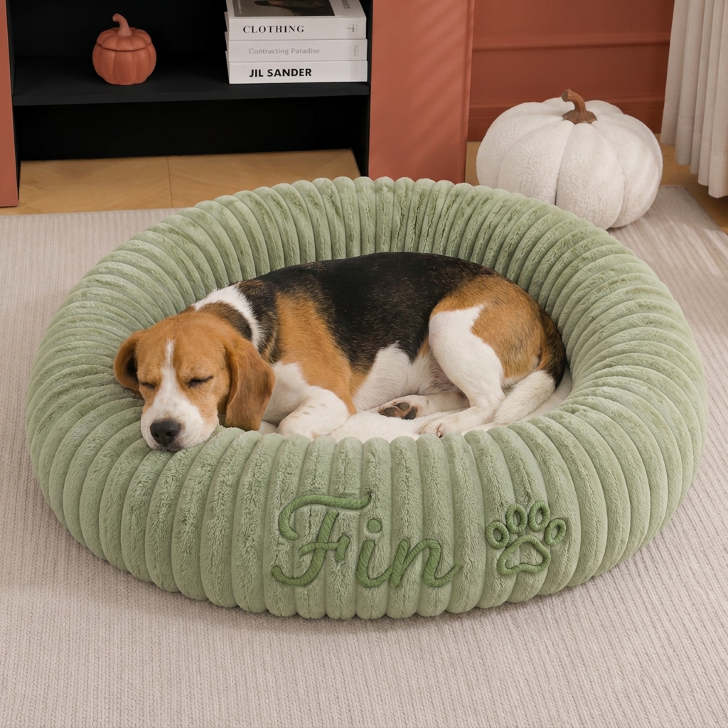Personalisiertes Rundes Flauschiges Hundebett