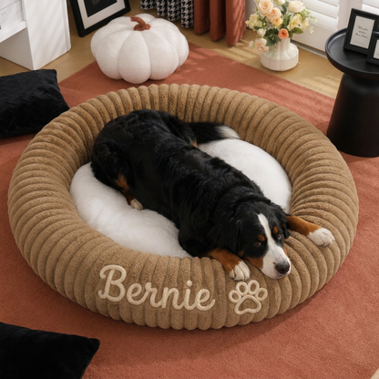 Personalisiertes Rundes Flauschiges Hundebett