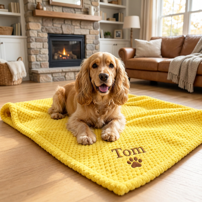 Personalisierte Flauschige Hundedecke Mit Individueller Stickerei