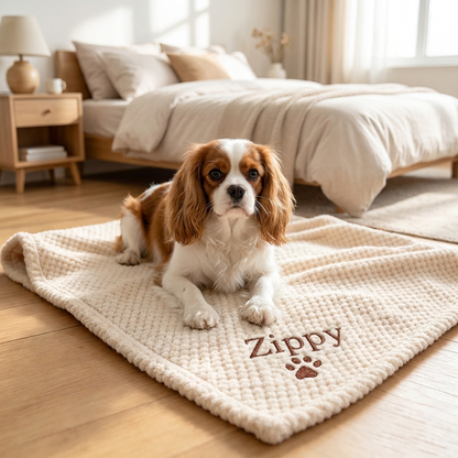Personalisierte Flauschige Hundedecke Mit Individueller Stickerei
