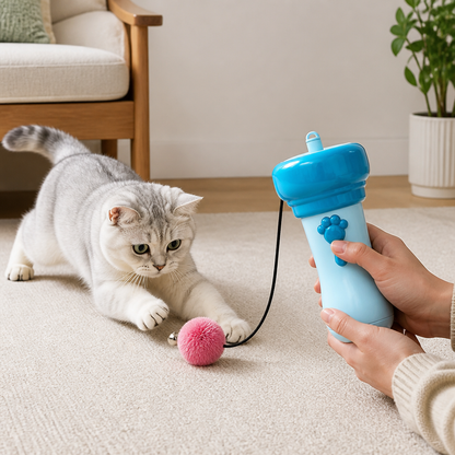 Interaktiver Pompon-Werfer „Tod“ für Katzen