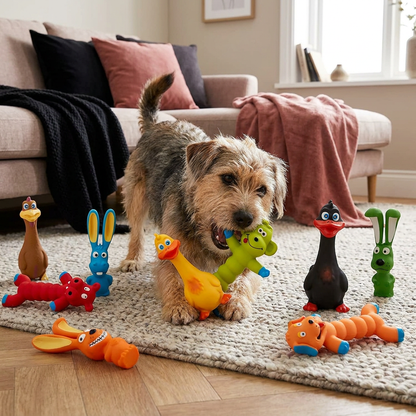Robustes Hundekauspielzeug aus Naturlatex zur Zahnreinigung