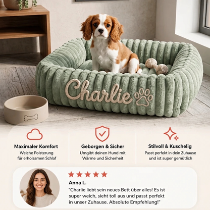 Personalisiertes, flauschiges Wolken-Hundebett mit weicher Umrandung
