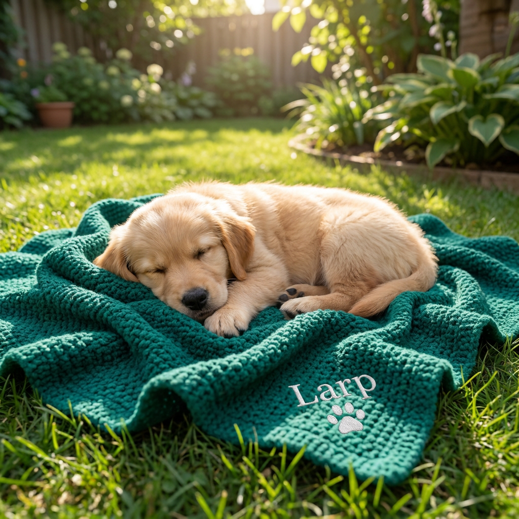 Personalisierte Flauschige Hundedecke Mit Individueller Stickerei