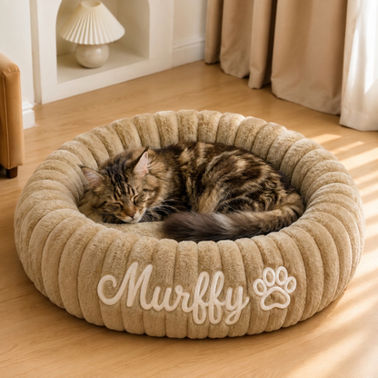 Personalisiertes Rundes flauschiges Katzenbett
