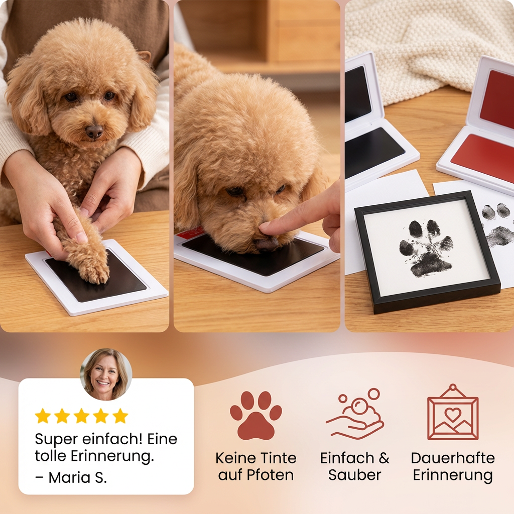 Haustier Pfoten- & Nasenabdruck-Set – DIY Erinnerungsset für Hunde