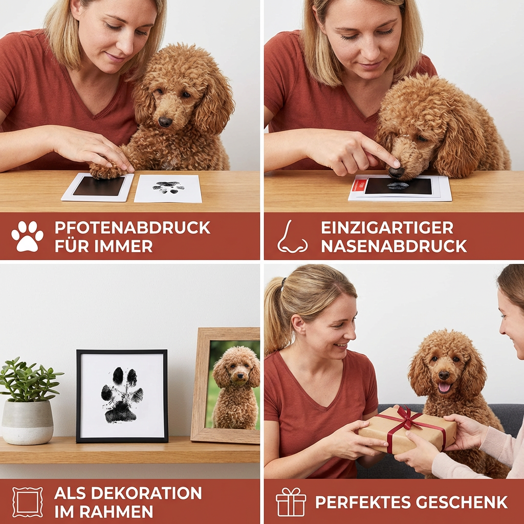 Haustier Pfoten- & Nasenabdruck-Set – DIY Erinnerungsset für Hunde