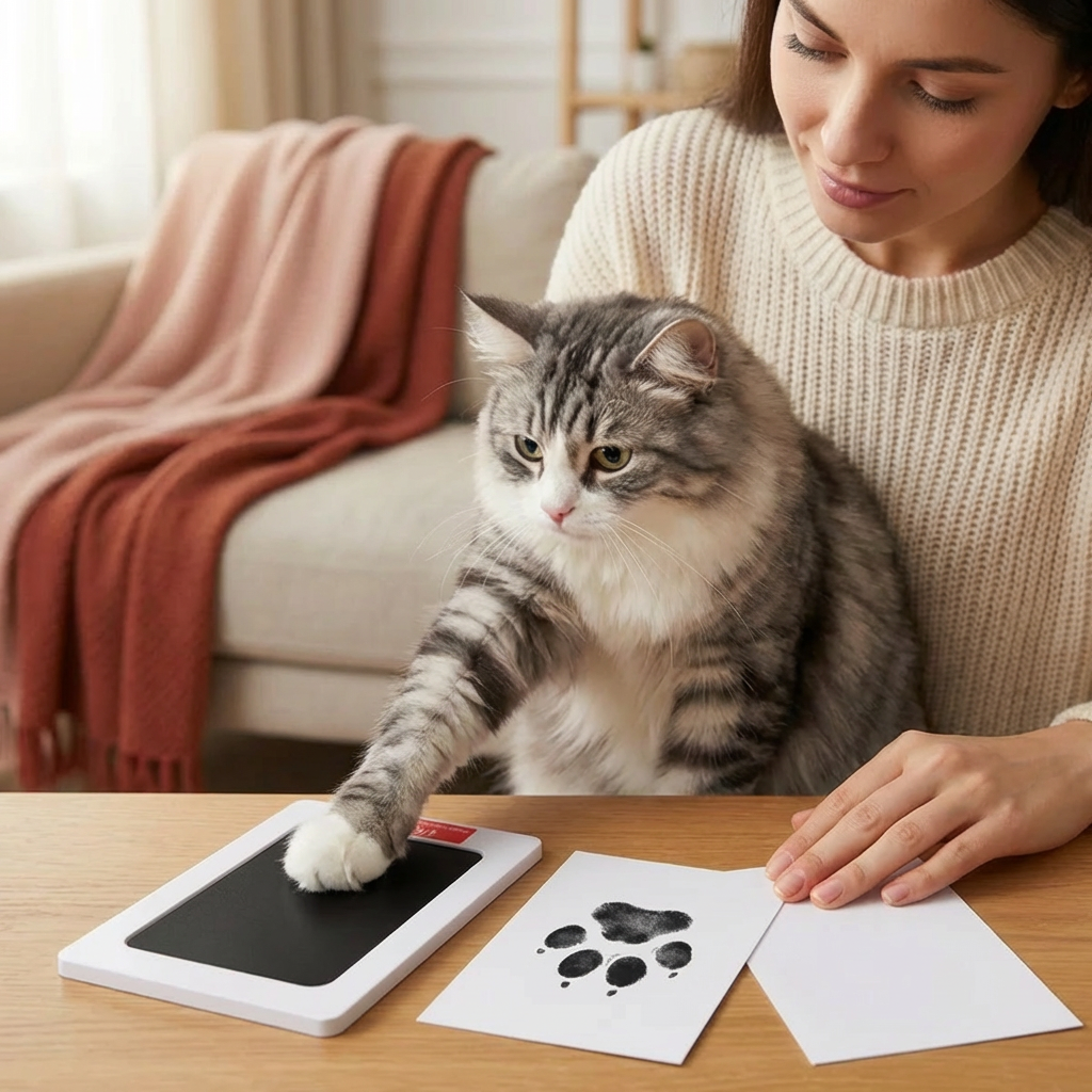 Haustier Pfoten- & Nasenabdruck-Set – DIY Erinnerungsset für Katzen