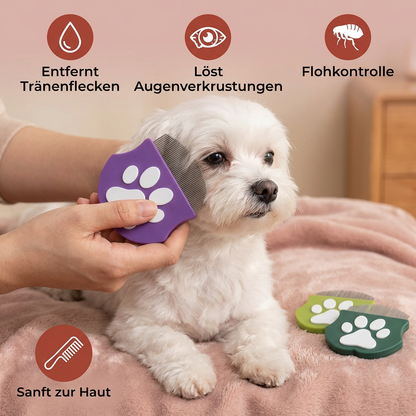 Haustier-Augenkamm – Gesichtskamm für Tränenflecken, Augenverkrustungen & Flohkontrolle