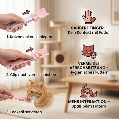 Leckerlöffel für Katzen – Nassfutter- & Snackspender mit langem Griff