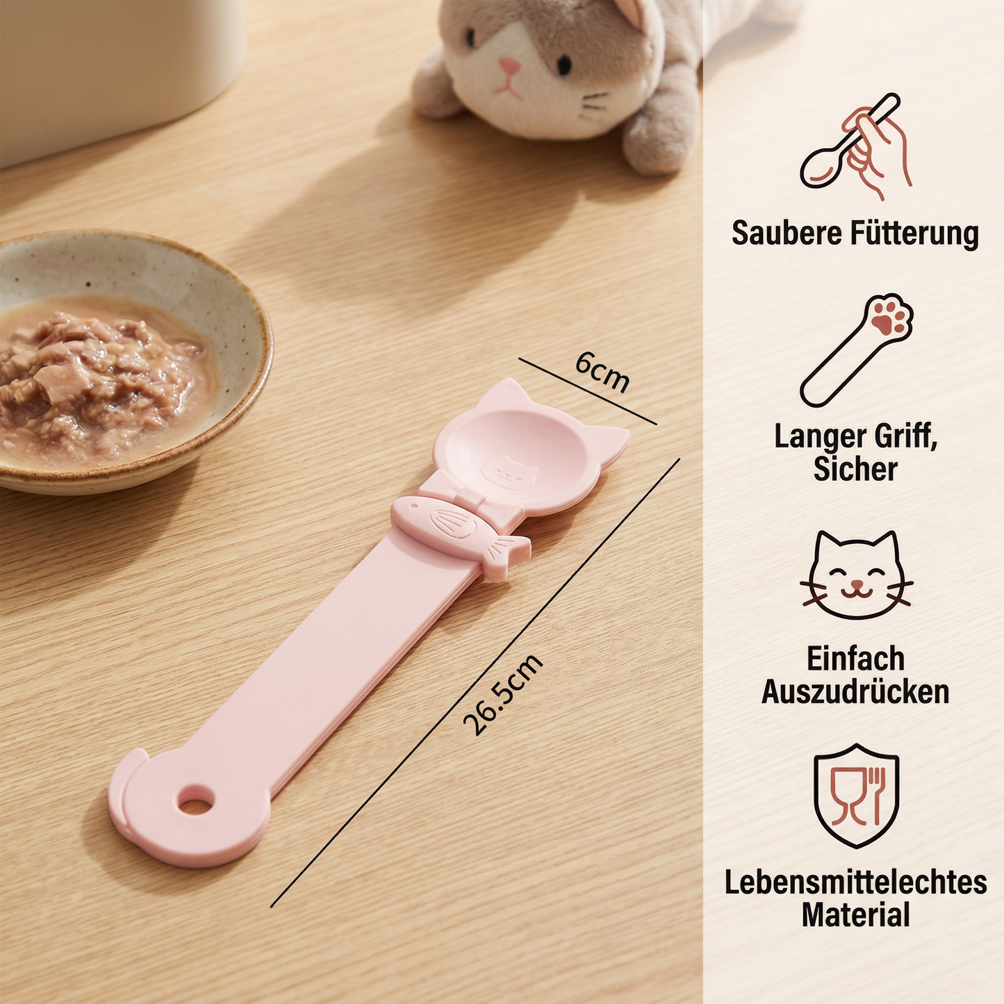 Leckerlöffel für Katzen – Nassfutter- & Snackspender mit langem Griff