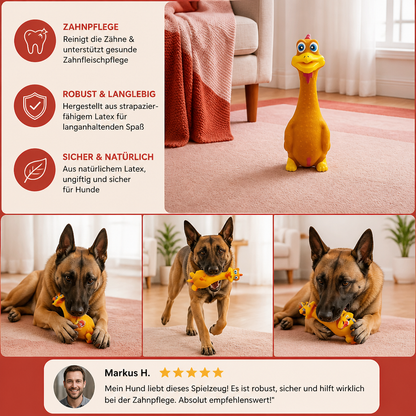 Robustes Hundekauspielzeug aus Naturlatex zur Zahnreinigung