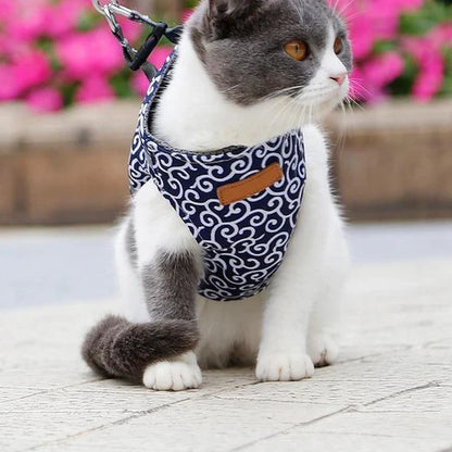 Atmungsaktives Katzengeschirr Mit Leine Für Outdoor-Spaziergänge