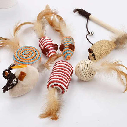 Handgefertigtes 7 Teiliges Premium Katzen Spielset