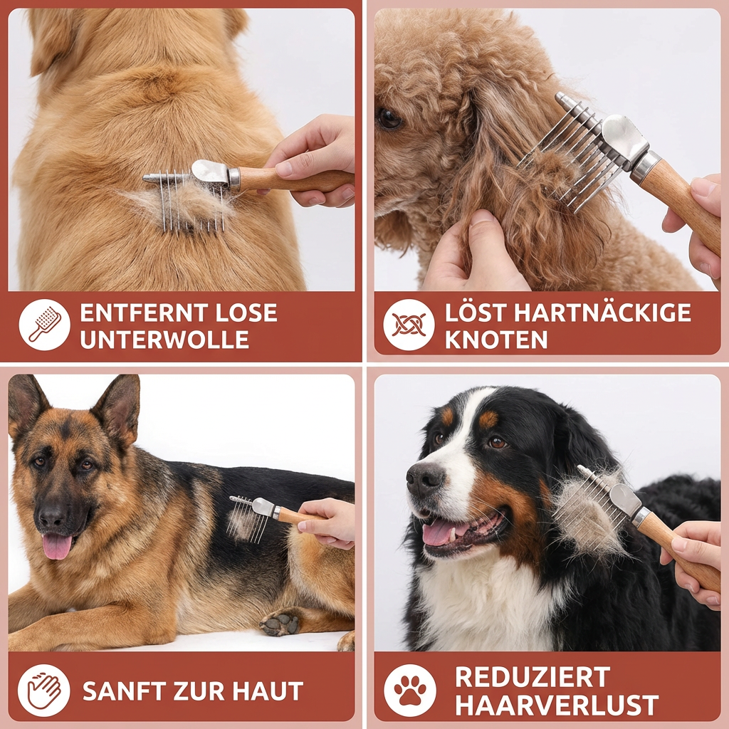 Haustier-Entfilzungskamm – Knotenlöser & Unterfellkamm