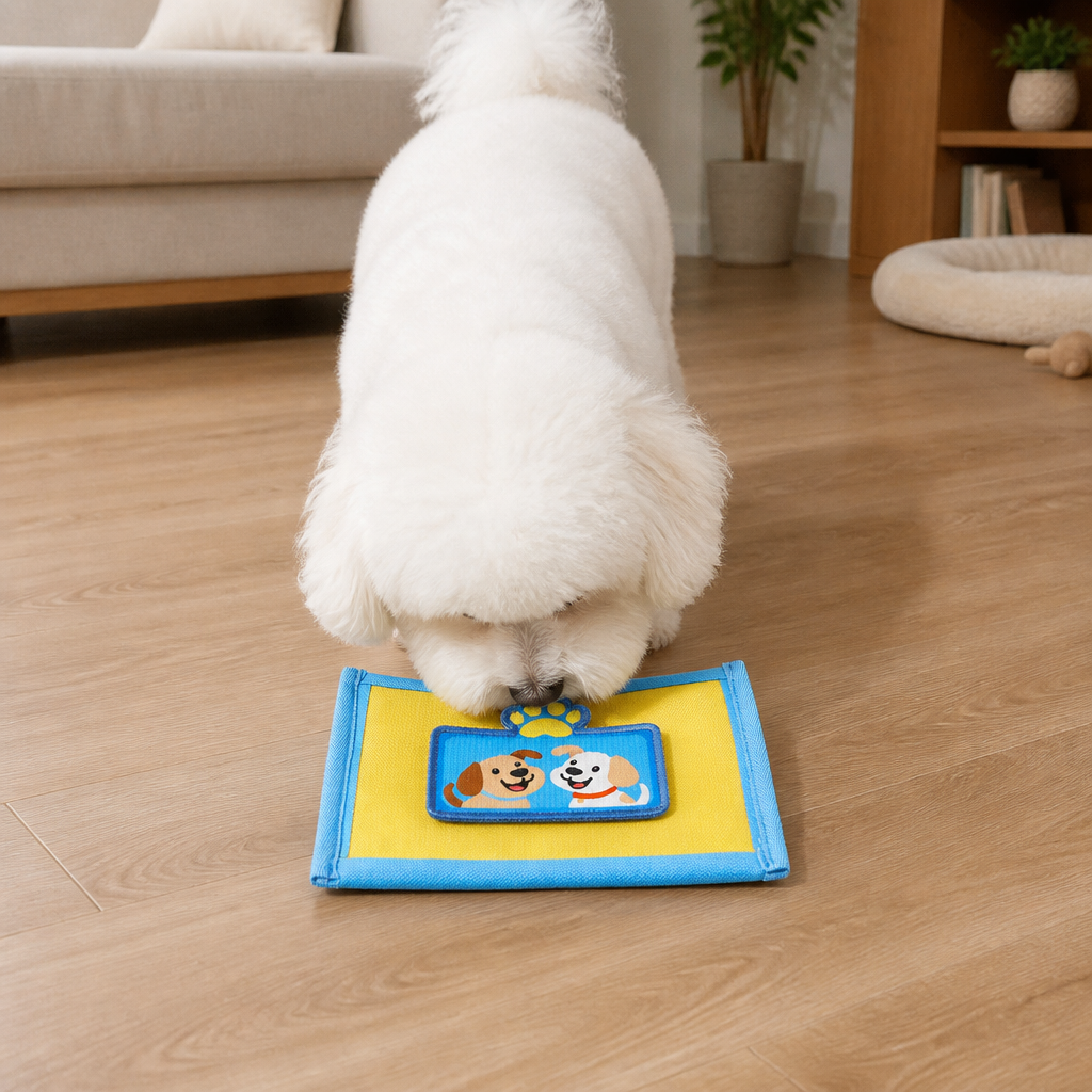 Langlebiges Schnüffelspielzeug für Hunde im Tuchbox Design – Mit Versteckfach & Quietschfunktion