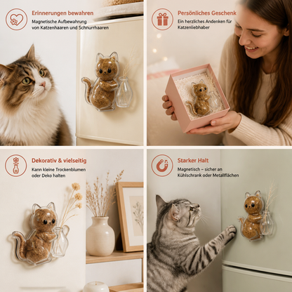 Katzenmagnet als Andenken an die Schnurrhaare – Erinnerung an Fell und Schnurrhaare